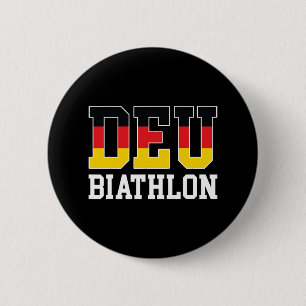 Badge Rond 5 Cm Allemagne Drapeau Biathloniste - Allemand Deu Biat