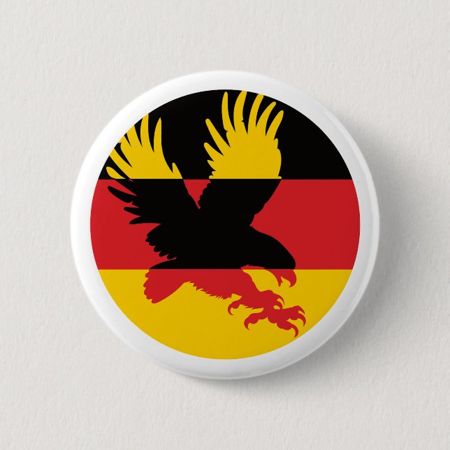 Badge Rond 5 Cm Allemagne Golden Eagle Allemagne drapeau national  (Devant)