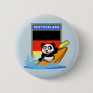 Badge Rond 5 Cm Allemagne Kayak Panda