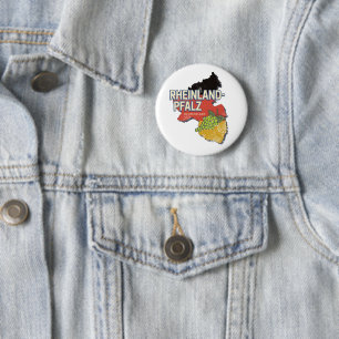 Badge Rond 5 Cm Allemagne Rhénanie-Palatinat Federal State RLP
