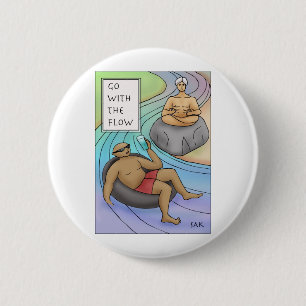 Badge Rond 5 Cm Aller Avec Le Flux
