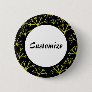 Badge Rond 5 Cm Aller avec le Modèle Vent - Noir
