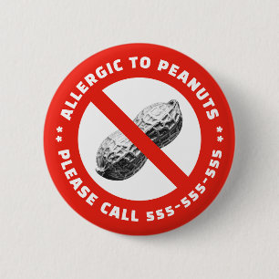 Badge Rond 5 Cm Allergie aux arachides 