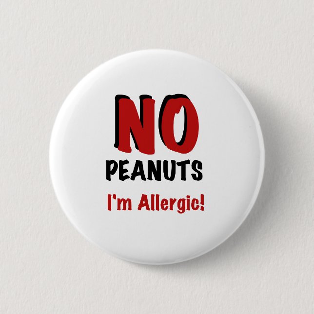 Badge Rond 5 Cm Allergie d'arachide (Devant)