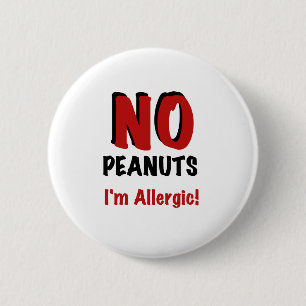Badge Rond 5 Cm Allergie d'arachide