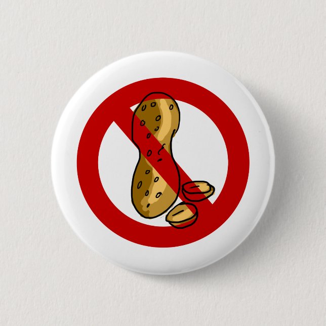 Badge Rond 5 Cm Allergie d'arachide (Devant)