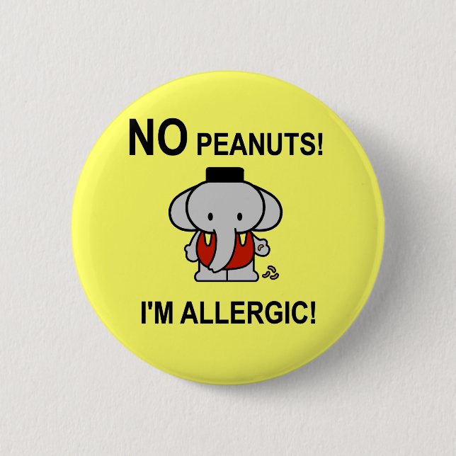 Badge Rond 5 Cm Allergique aux arachides (Devant)