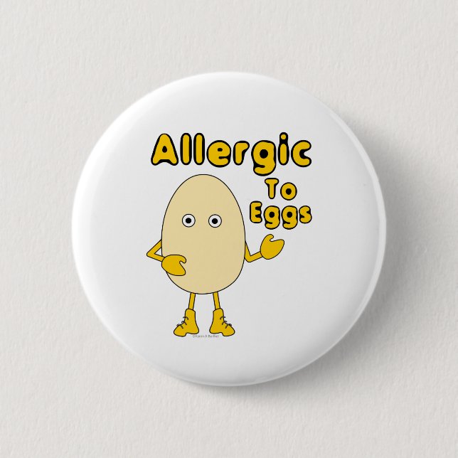 Badge Rond 5 Cm Allergique aux oeufs (Devant)