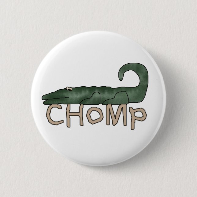 Badge Rond 5 Cm Alligator de mastication bruyante (Devant)