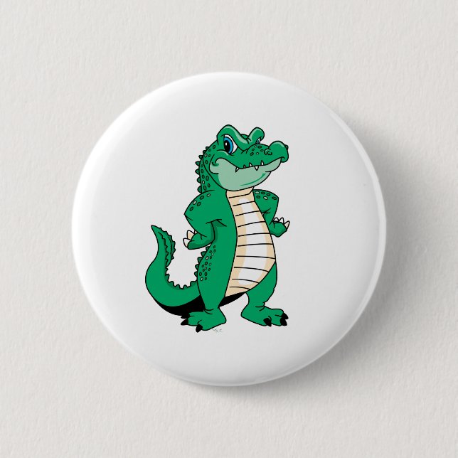 Badge Rond 5 Cm Alligator mignon (Devant)