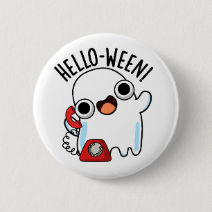 Badge Rond 5 Cm Allo-ween Funny Ghost Pun