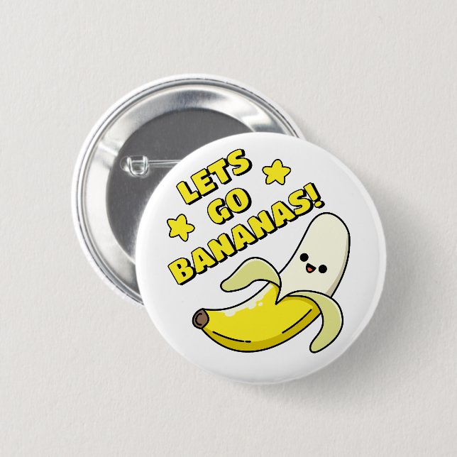 Badge Rond 5 Cm Allons Bananes ! (Devant & derrière)