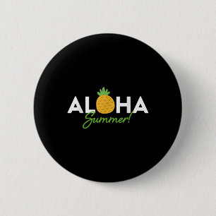 Badge Rond 5 Cm Aloha Été _ Aiguille Aiguille Mignonne Hola Vac