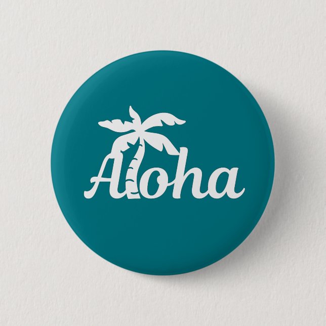 Badge Rond 5 Cm Aloha Hawaii (Devant)