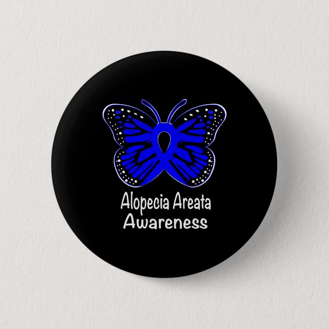 Badge Rond 5 Cm Alopecia Areata Sensibilisation Guerrier Support B (Devant)