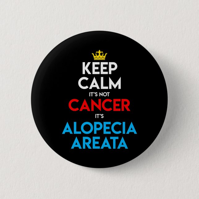 Badge Rond 5 Cm Alopecia Areata Sensibilisation Perte de cheveux t (Devant)