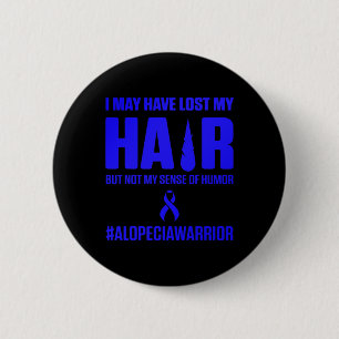 Badge Rond 5 Cm Alopecia Sensibilisation Perte de cheveux Guerrier