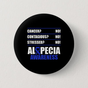 Badge Rond 5 Cm Alopecia Sensibilisation Perte de cheveux Guerrier