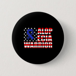 Badge Rond 5 Cm Alopecia Sensibilisation Perte de cheveux Guerrier
