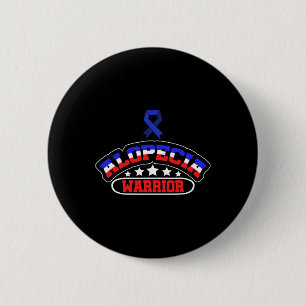 Badge Rond 5 Cm Alopecia Sensibilisation Perte de cheveux Guerrier