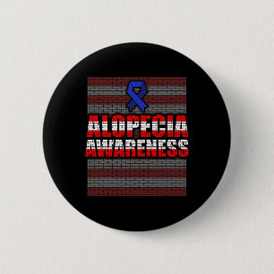 Badge Rond 5 Cm Alopécie Sensibilisation Perte de cheveux Guerrier