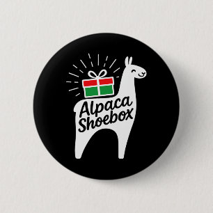 Badge Rond 5 Cm Alpaca Shoebox Cadeau de Noël