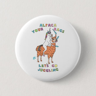 Badge Rond 5 Cm Alpaca-Your-Bags-Let's-Go-Juggling-Unicorn-Riding-