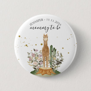 Badge Rond 5 Cm Alpaga de la forêt maman en devenir