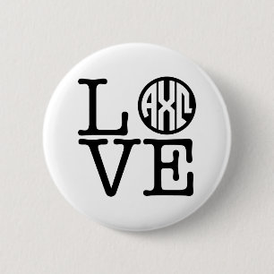 Badge Rond 5 Cm Alpha Chi Omega Amour