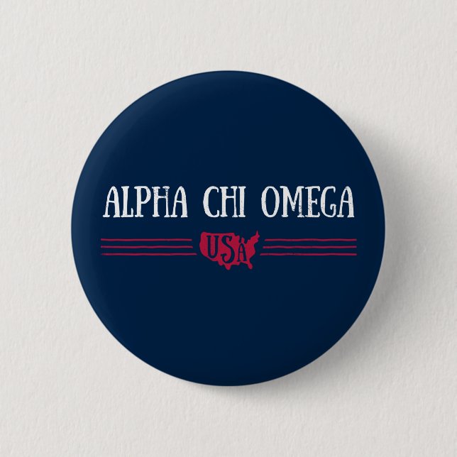 Badge Rond 5 Cm Alpha Chi Omega - Etats-Unis (Devant)
