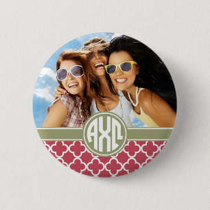 Badge Rond 5 Cm Alpha Chi Omega  Monogramme et photo