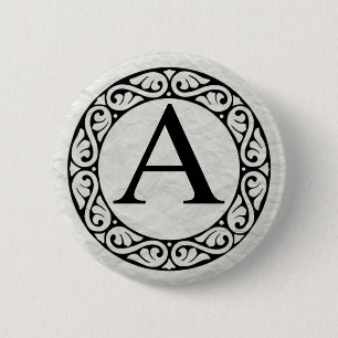 Badge Rond 5 Cm Alpha de lettre d'alphabet grec