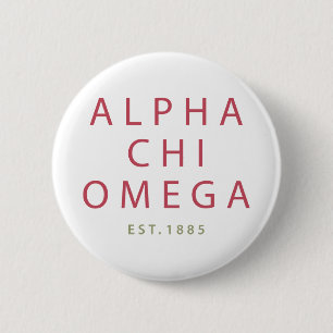 Badge Rond 5 Cm Alpha est d'Omega   de Chi. 1885
