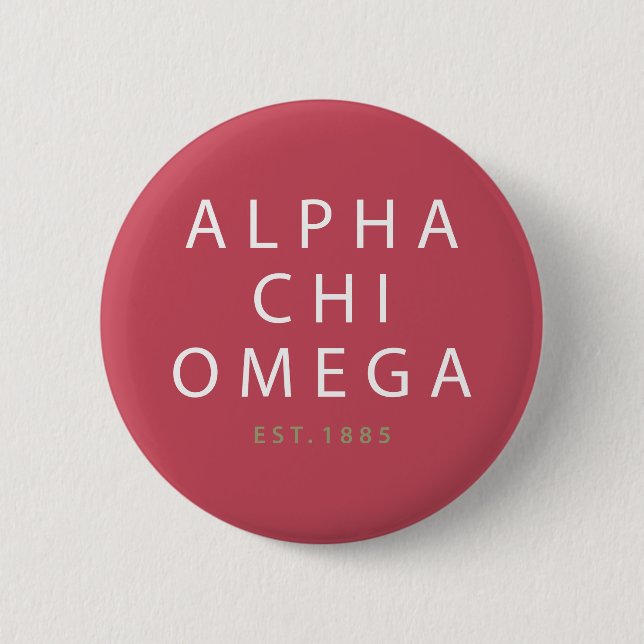 Badge Rond 5 Cm Alpha est d'Omega | de Chi. 1885 (Devant)