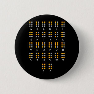 Badge Rond 5 Cm Alphabet braille Blind Art