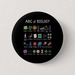 Badge Rond 5 Cm Alphabet de biologie Éducation scientifique Enseig
