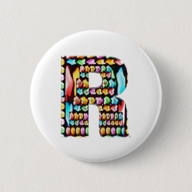 BADGE ROND 5 CM ALPHABET DE RRR ALPHAR (Devant)