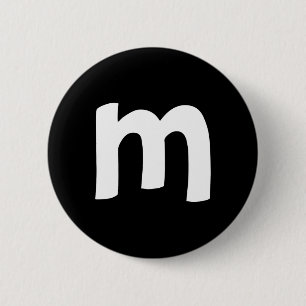 Badge Rond 5 Cm Alphabet minuscule m