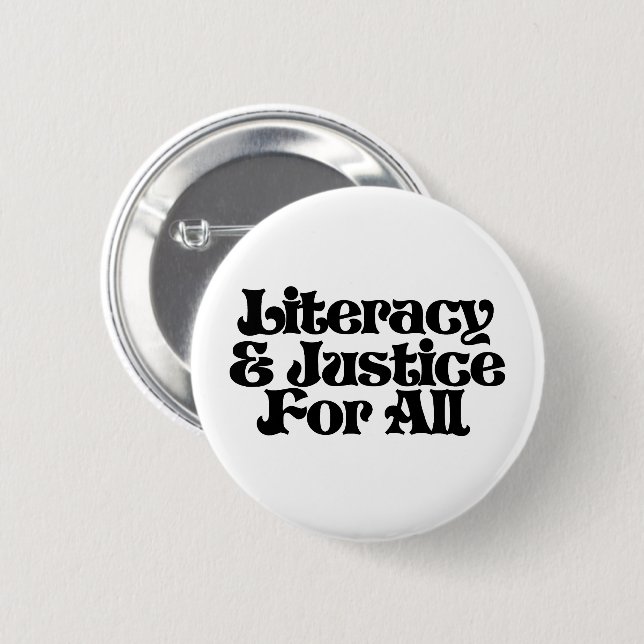Badge Rond 5 Cm Alphabétisation et justice pour tous (Devant & derrière)