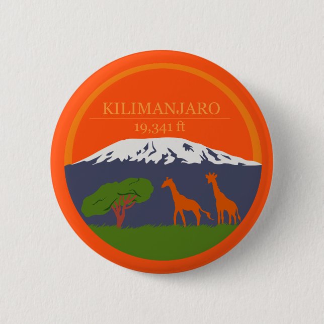 Badge Rond 5 Cm Altitude du Kilimandjaro (Devant)