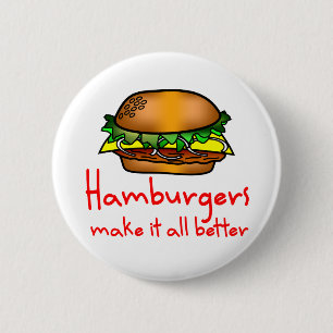 Badge Rond 5 Cm Amant d'hamburger