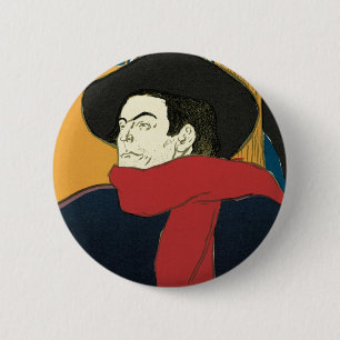 Badge Rond 5 Cm Ambassadeurs, Aristide Bruant par Toulouse Lautrec