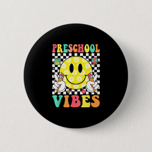 Badge Rond 5 Cm Ambiance préscolaire visage sourire rétro professe
