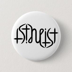 Badge Rond 5 Cm Ambigram athée - original