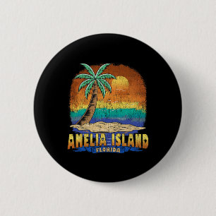 Badge Rond 5 Cm Amelia Island Floride Souvenir Vintage dénudé