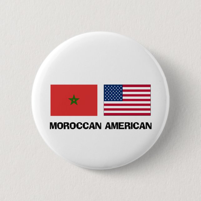 Badge Rond 5 Cm Américain marocain (Devant)