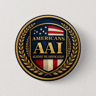 Badge Rond 5 Cm Américains contre le bouton d'islamification
