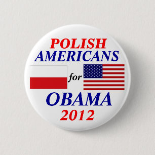 Badge Rond 5 Cm Américains polonais pour Obama