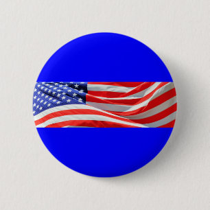 Badge Rond 5 Cm American Flag, vous pouvez ajouter du texte et tél