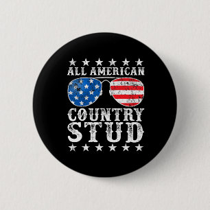 Badge Rond 5 Cm American Stud Boy Pays 4 juillet États-Unis Drapea